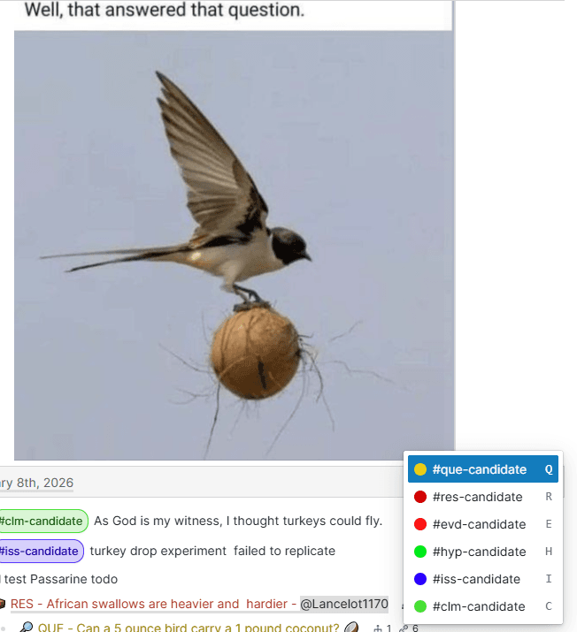 the candidate tag dropdown menu